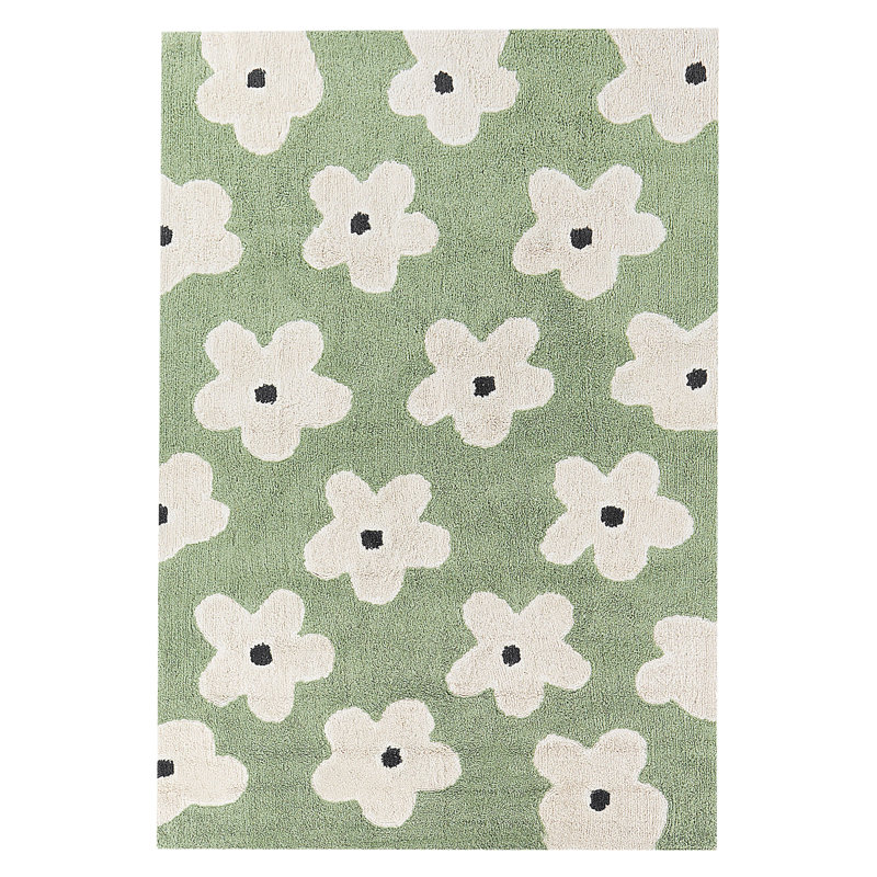 Tecoma Rectangle 140 cm x 200 cm Floral Cotton Hand Tufted Area Rug
