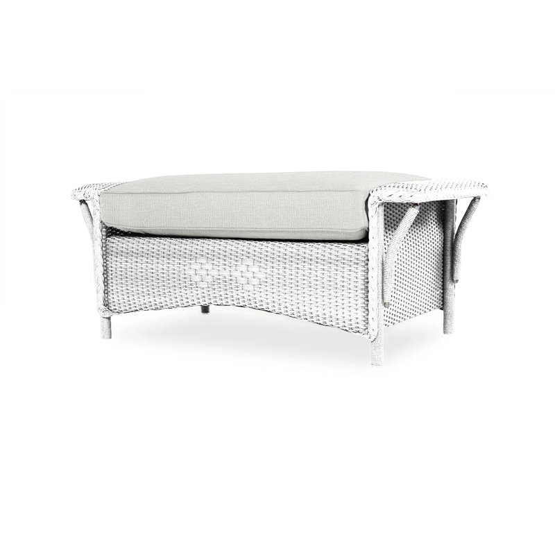 Nantucket Outdoor Ottoman, White, Beach Natural