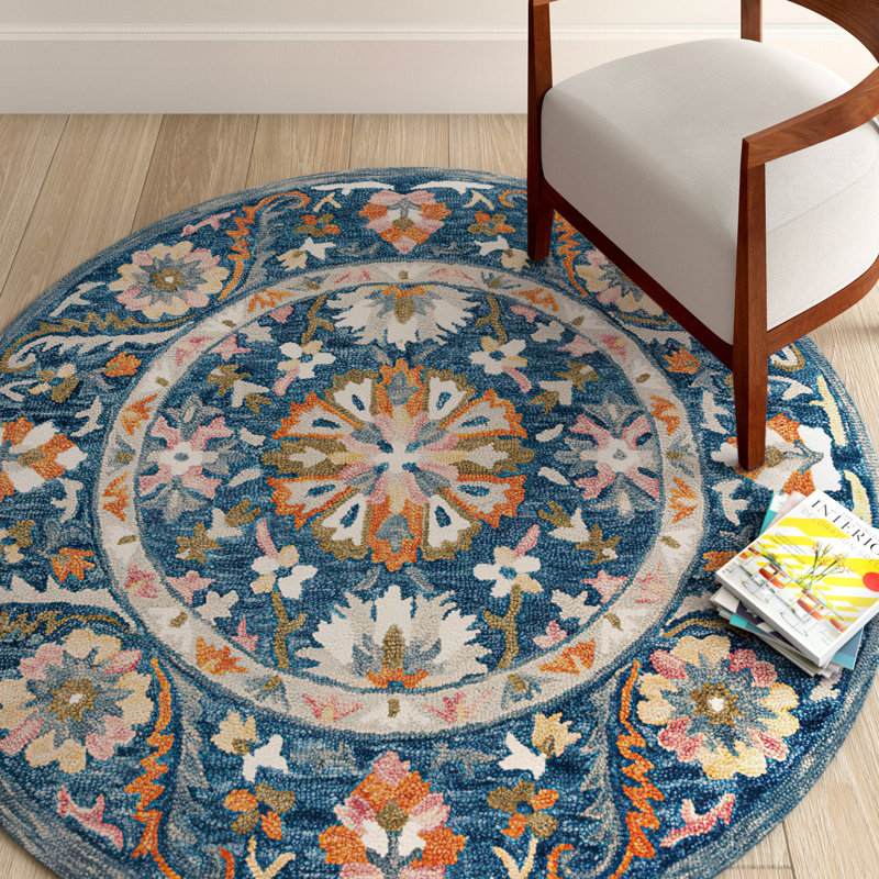 Oriental Hand Tufted Wool/Cotton Area Rug in Green/Blue/Orange/Yellow/Pink/Ivory, Runner 2'3" x 13'