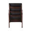 Chaise berçante élégante en similicuir brun foncé
