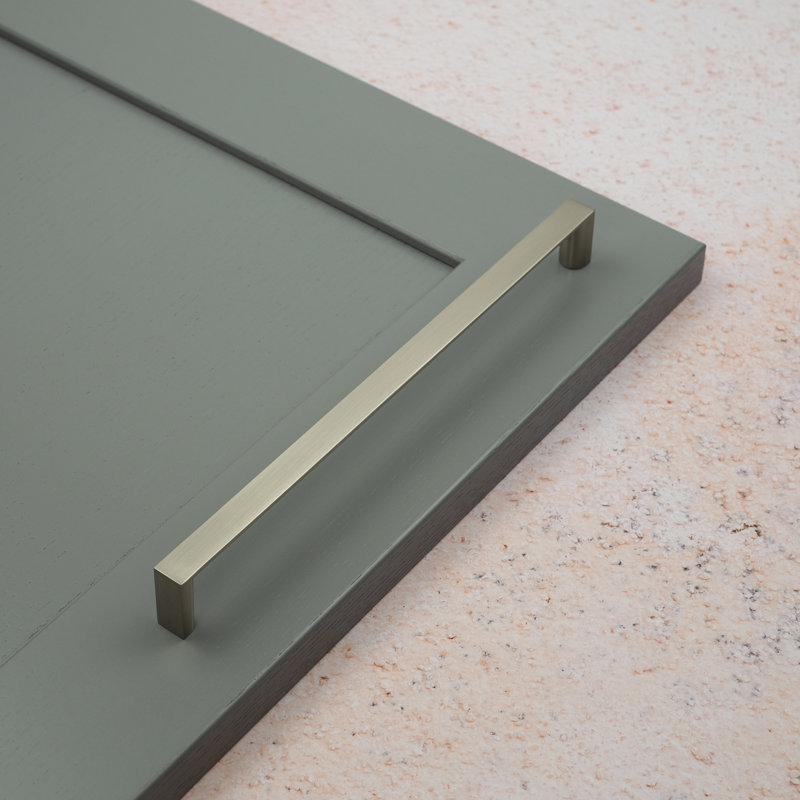Brushed Nickel Square D-Bar Handles , 224mm