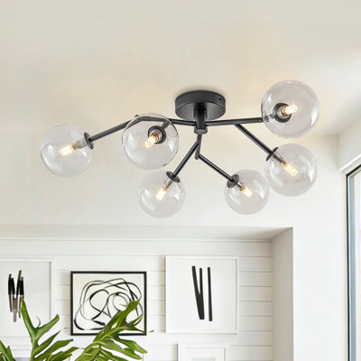 Plafonnier semi-encastré 6 lumières Spoutnik