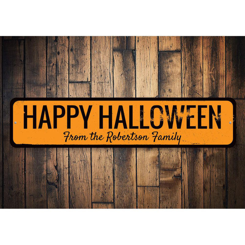 Plaque en aluminium Happy Halloween, H 4 po x l 18 po x P 0,04 po