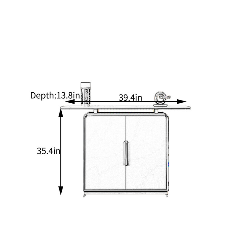 Armoire d'entrée italienne, H 35,4 po x l 39,4 po x P 13,8 po, Vert