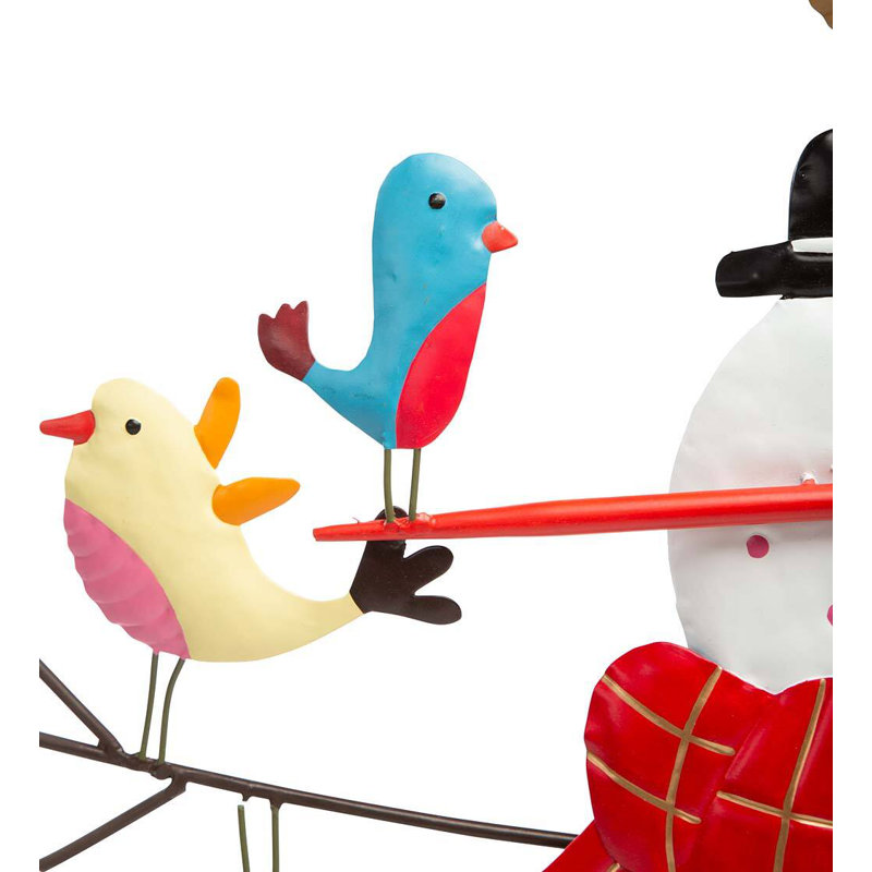Snowman and Birds Garden Figurine