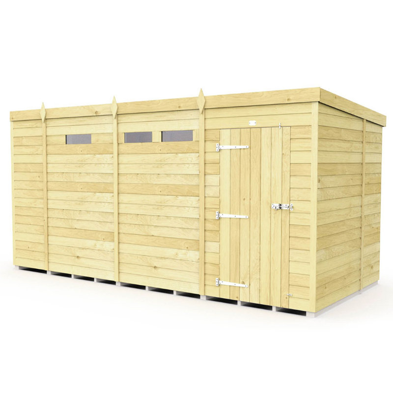 13ft x 6ft Pent Security Shed - Single Door