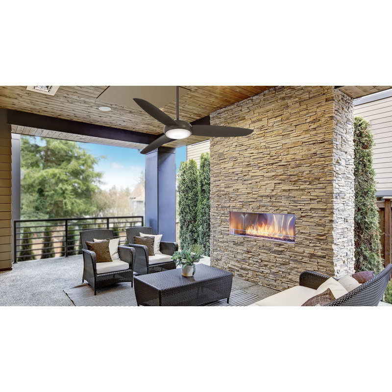 54" Concept IV 3 -Blade LED Smart Standard Ceiling Fan with Remote Control and Light Kit Included, Oil Rubbed Bronze