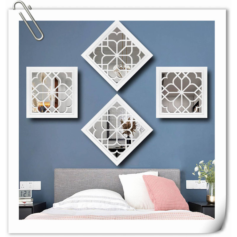 Wall Decor on Solid Wood, 12" H x 12" W x 1" D, White