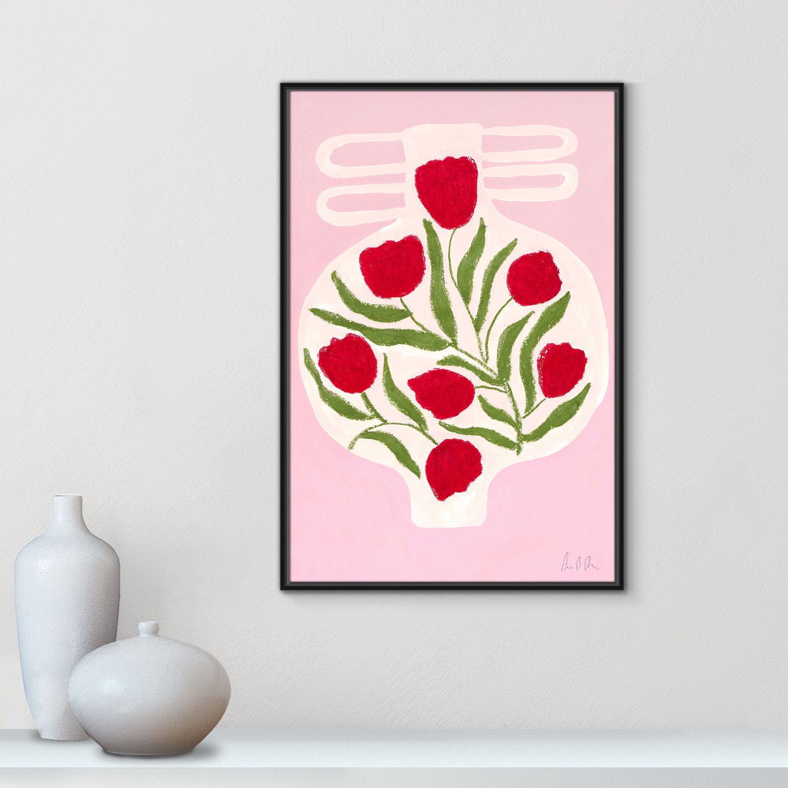 Vase No. 02 Print by Camilla Bergqvist, Black, 37.5" H x 25.5" W