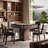 Brown Solid Wood Multifunctional Dining & Mahjong Table for Chinese Rules