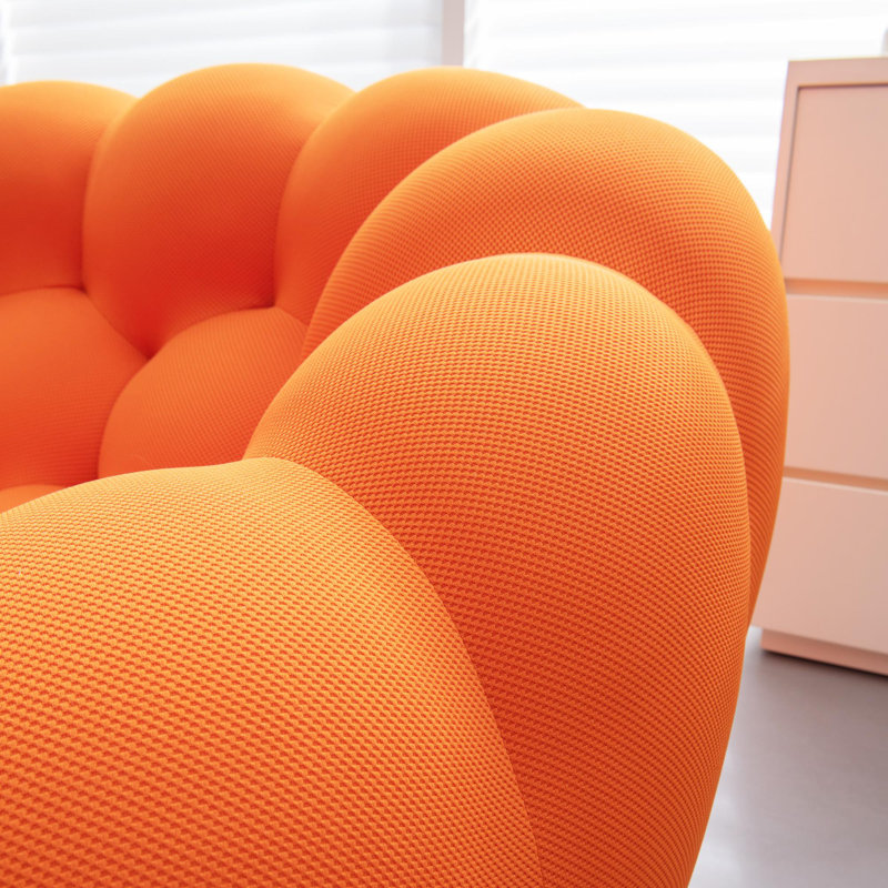 Fauteuil d'appoint rembourré l 46,9 po Harbir, Velours orange
