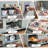 Wooden Play Kitchen & Accessories Set, Preschool Kitchen Set, Modern Kitchen Playset with light-134684684