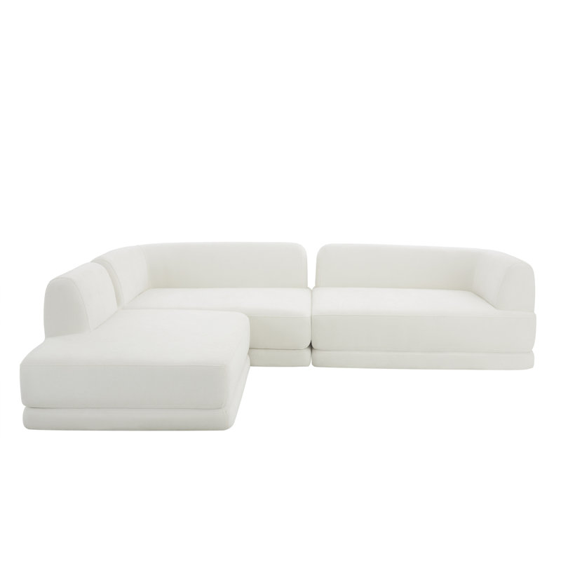 Canapés spacieux en forme de L modernes, coussins en mousse de polyester, pour le salon