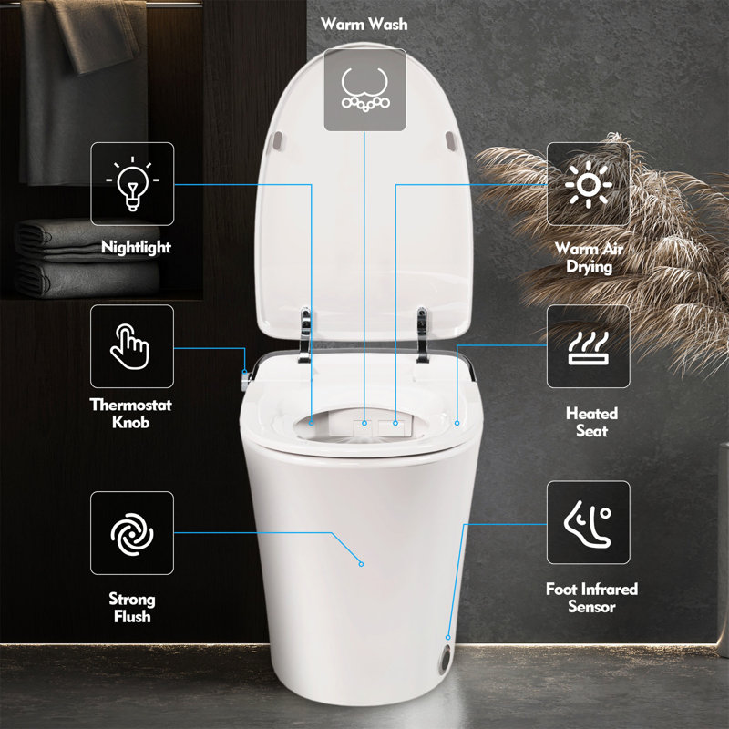 Toilette allongée à bidet au sol avec création GPF (siège inclus)
