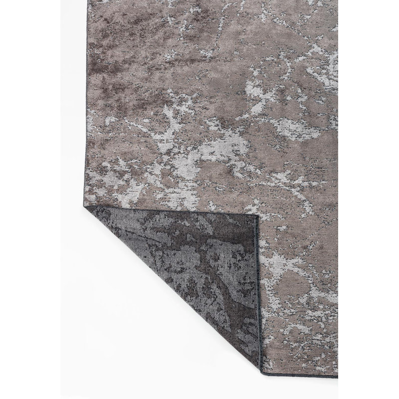 Rapture Abstract Area Rug in Gray, Square 9'