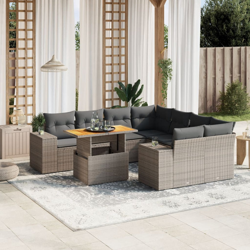 Ensemble de canapé de jardin Vidaxl gris