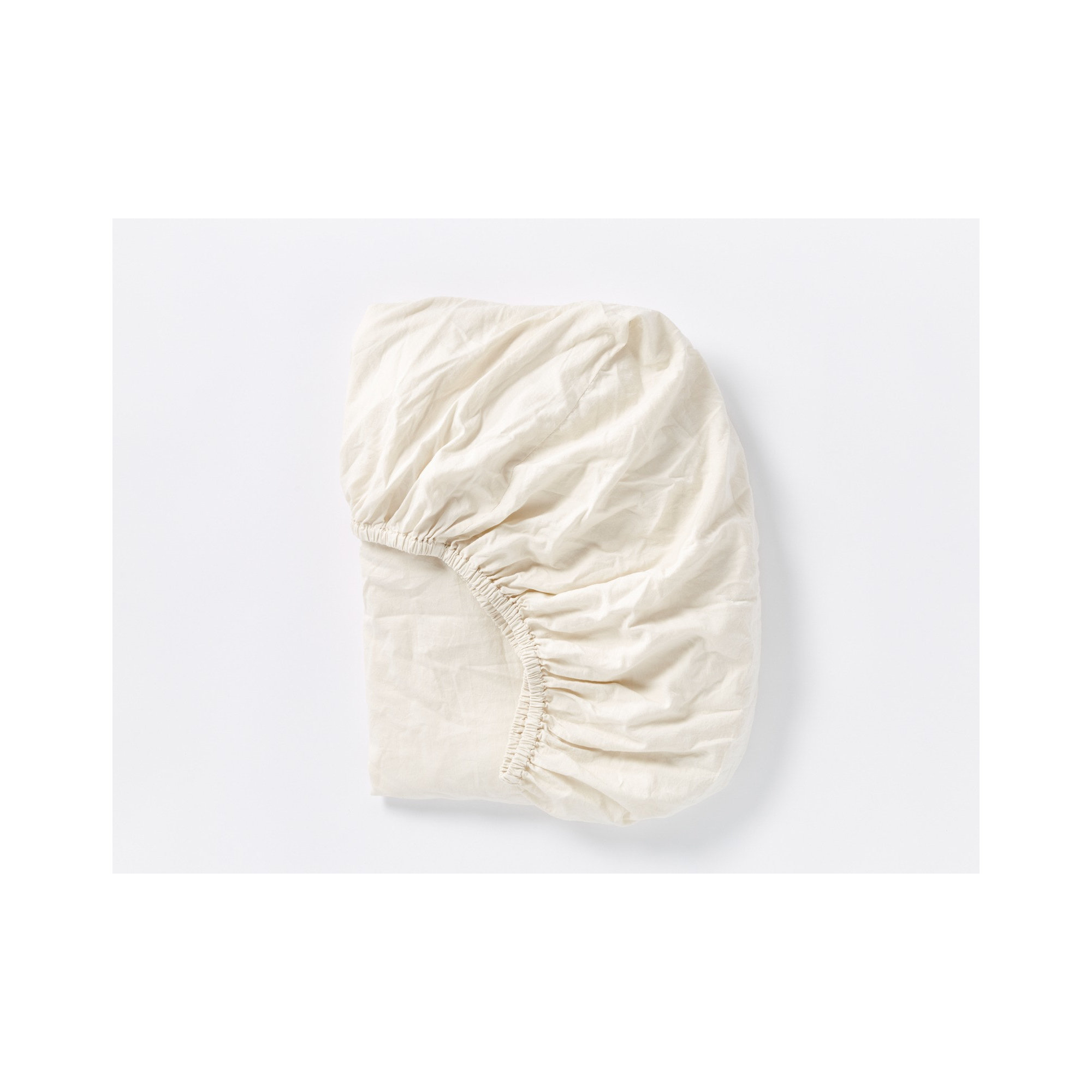 Organic Relaxed 100% Cotton Sateen Fitted Sheet, Undyed, Twin Fitted Sheet
