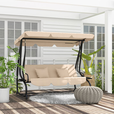 Birke 3 Person Porch Swing with Canopy