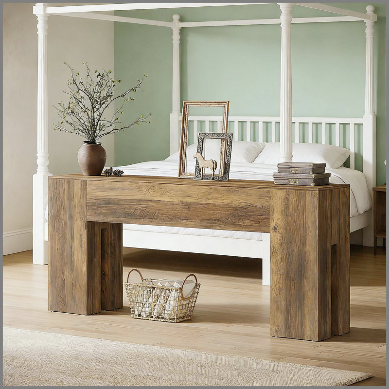 Rustic Coffee Table,Sturdy Console Table,Wooden Hallway Table, Rustic Brown