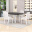 Ensemble de table de salle à manger extensible 5 pièces avec chaises rembourrées-1492065372
