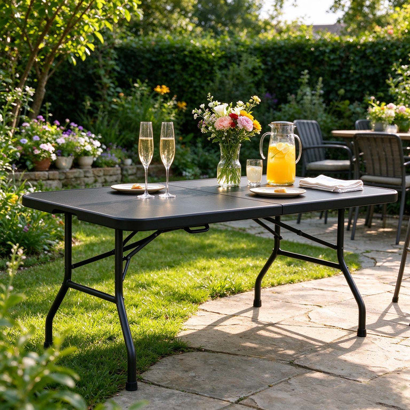 Rectangle Outdoor Dining Table, Black