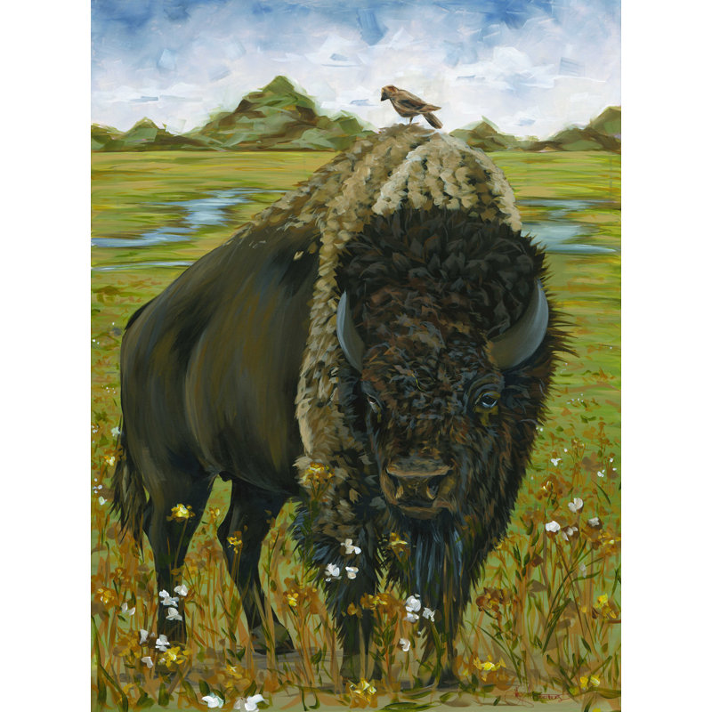 Bison - Wrapped Canvas Print, 32" H x 24" W  