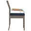  4 chaises de jardin en rotin gris et bleu marine et acacia-24154207-24154206