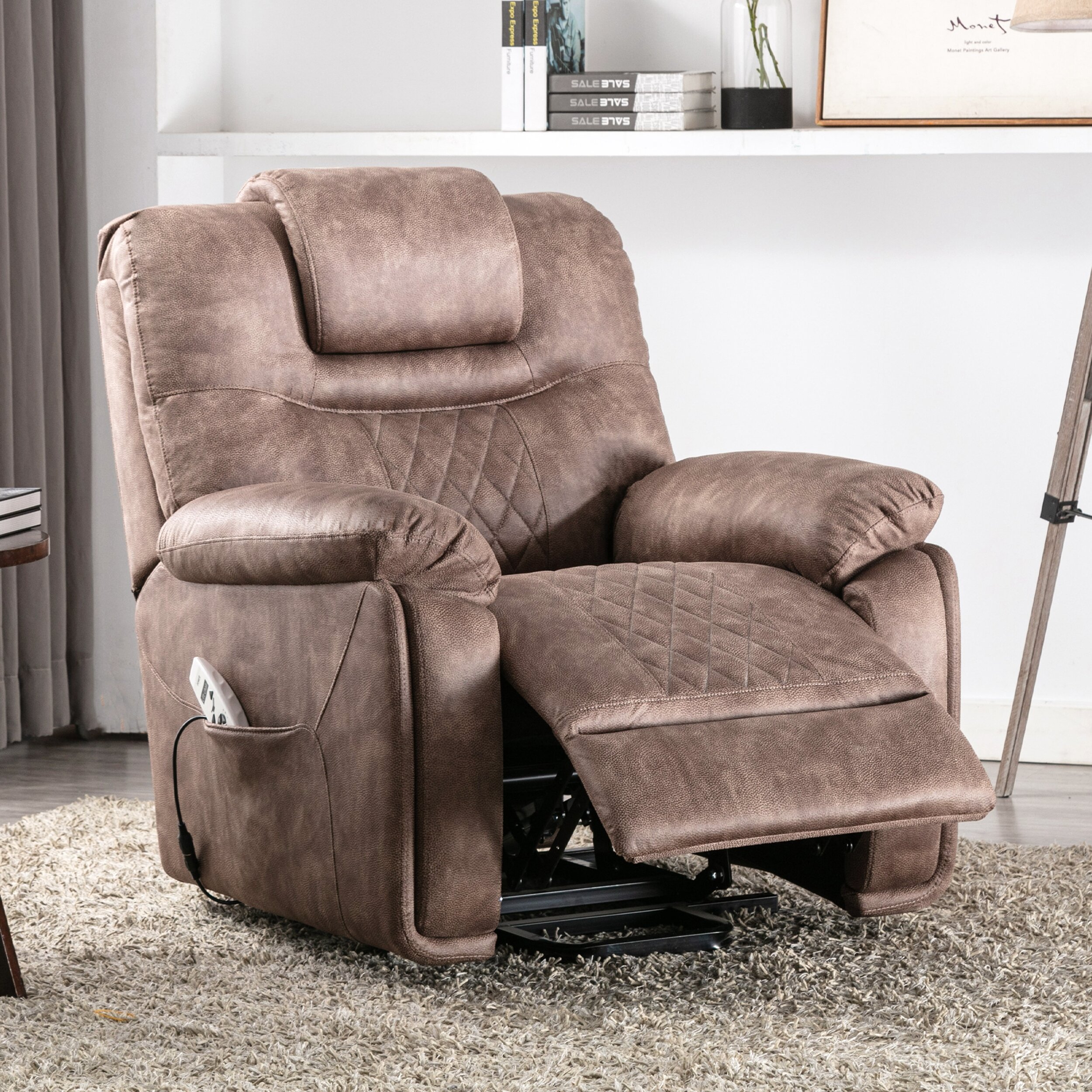 Adjustable Recliner Chair with Full Back Contour and Footrest