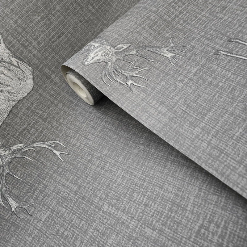 Rouleau de papier peint gris et gris Heritage