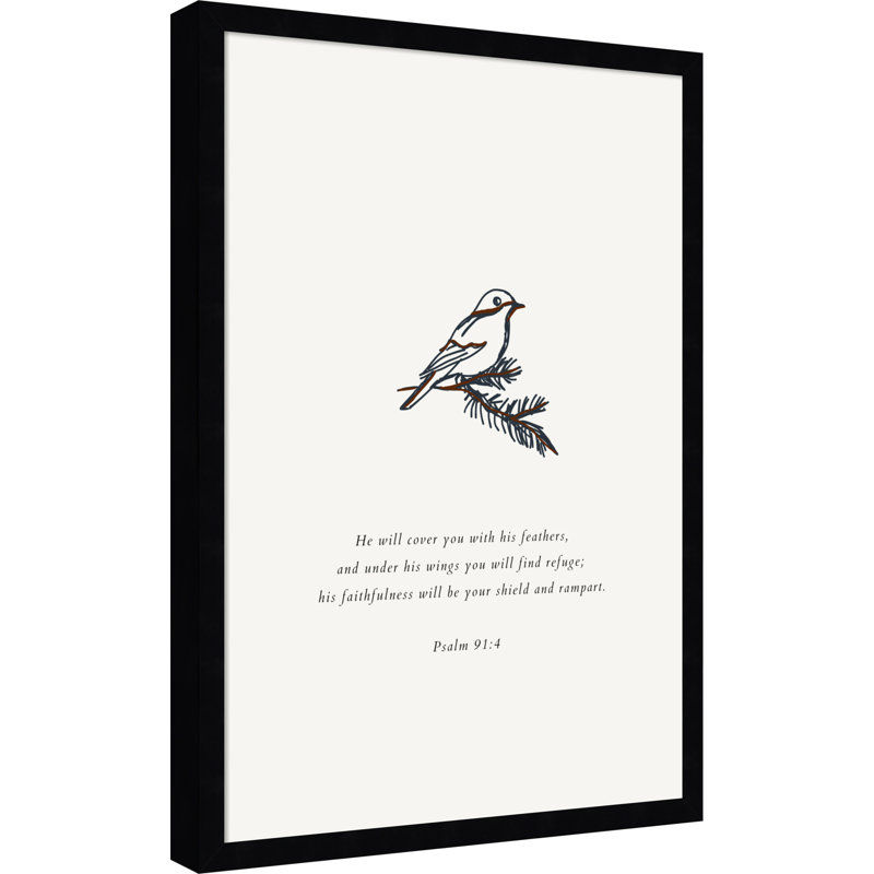 «Psalm 91 4 Scripture» par ART of living, reproduction d'art sur toile encadrée