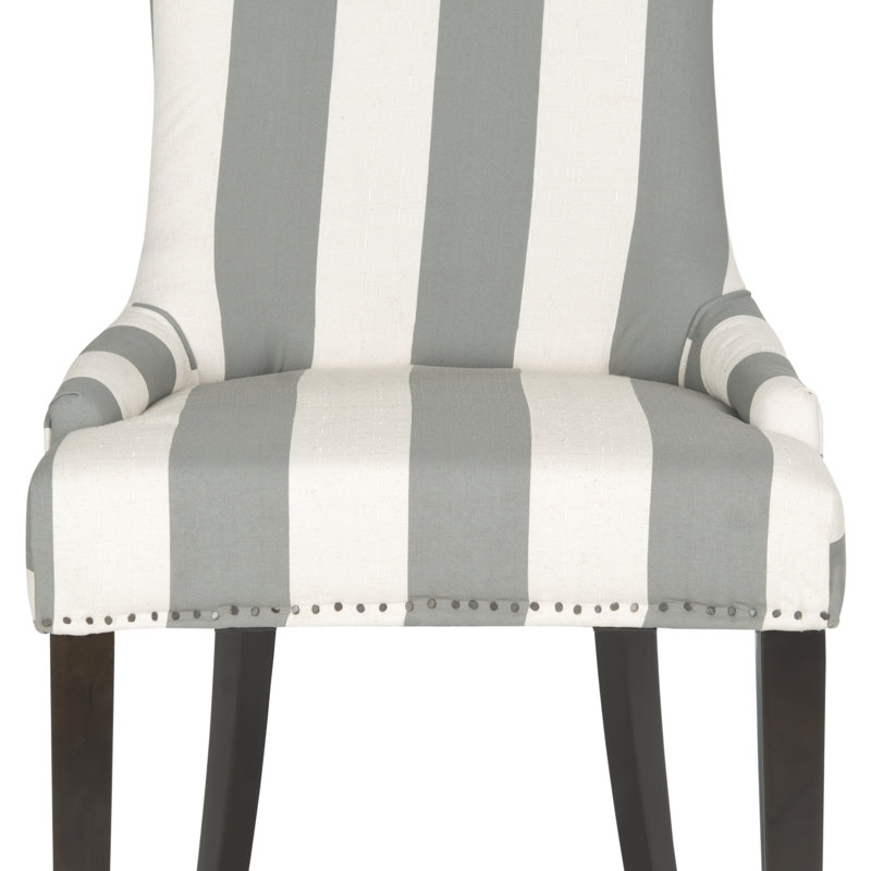 Baumgarten 49.53cm H Upholstered Side Chair, Grey/Bone, Black