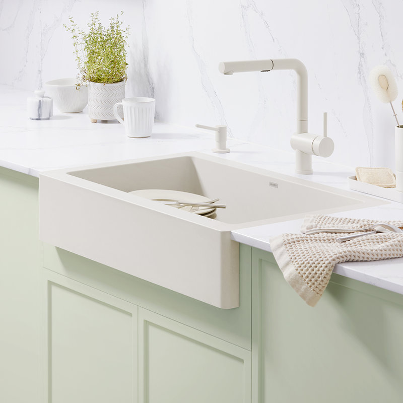 Linus Low Arc Pull-Out Dual-Spray Kitchen Faucet, Soft White