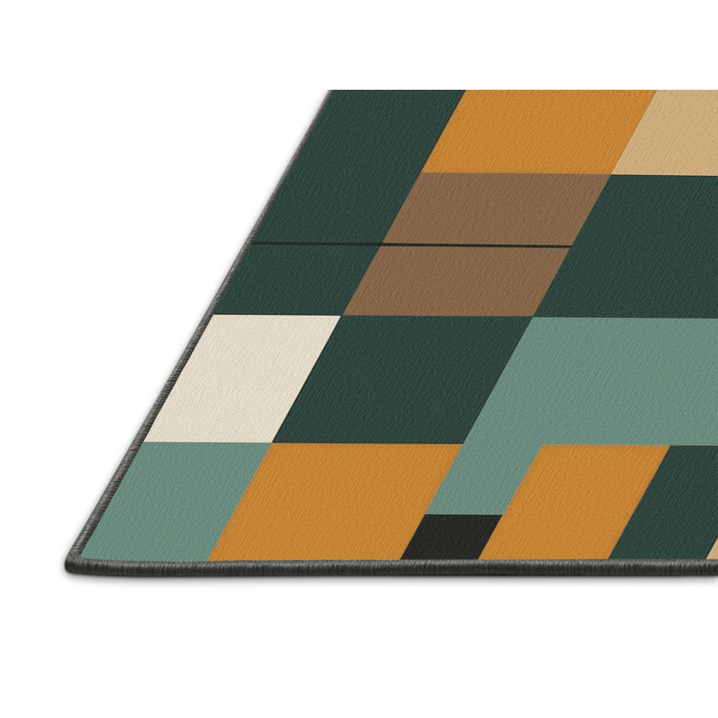 Abstract Blocks Rug, Square 5'