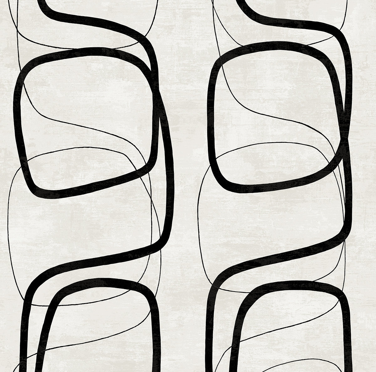 Lianna Modern Abstract Wallpaper, Black
