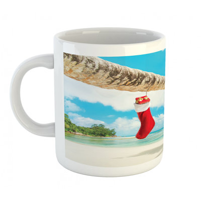Grande tasse à café tropical sandy beach