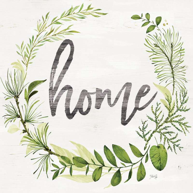 Home Home Greenery par Marla Rae - Peinture, H 12 po x l 12 po, Non, Toile tendue