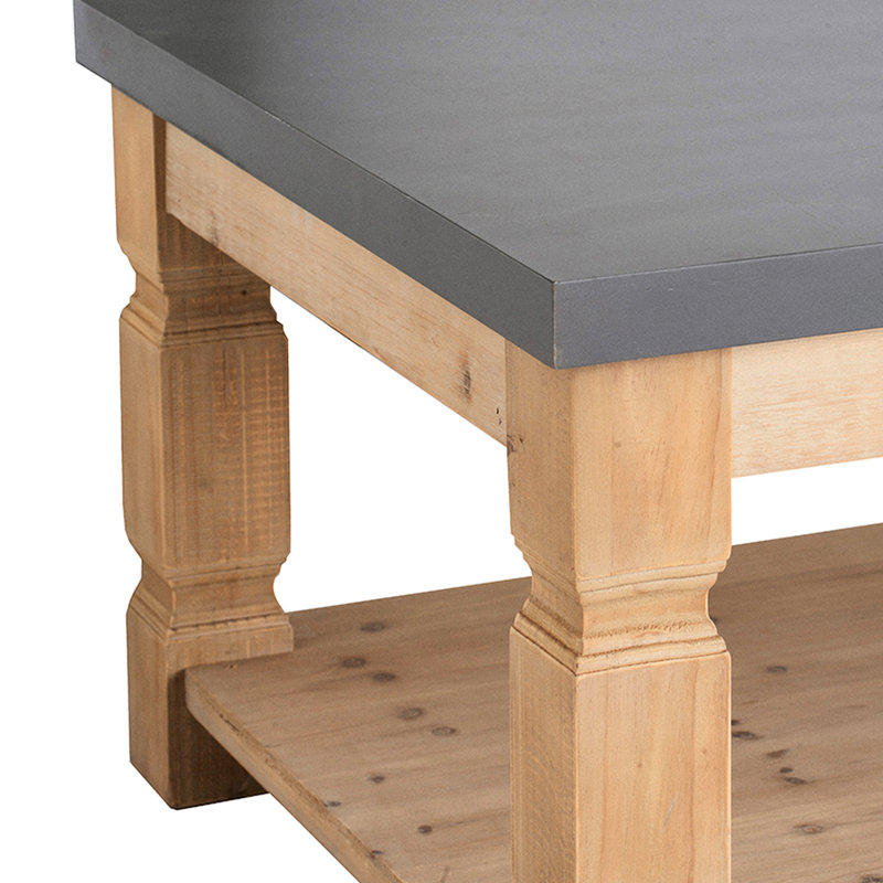 Table basse 47,8 x 28 x 18,8 po - Transformation du béton et du bois, H 19,26 po x L 47,29 po x l 28,66 po