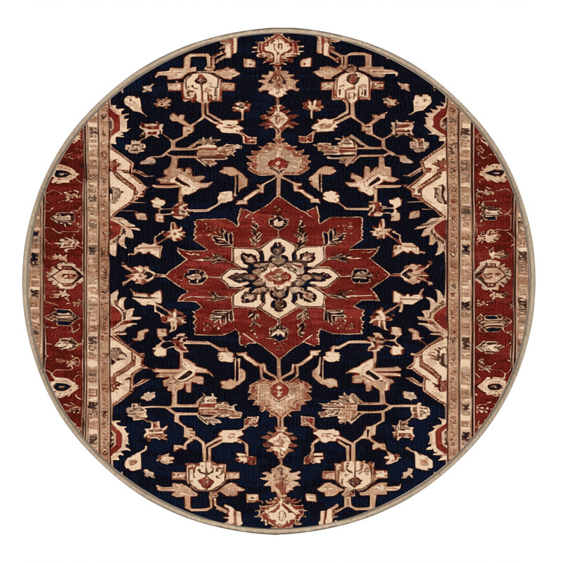 Tapis brun lavable à la machine, Rond 4 pi