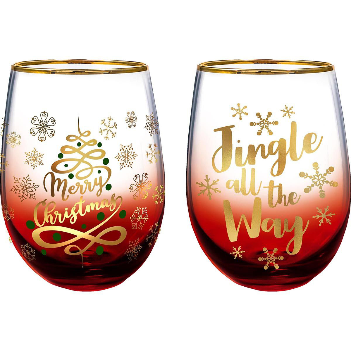 Elcio 17 oz. Christmas Joy Stemmed Wine Glass with Matching Gift Box