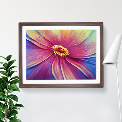 Dripping Daisy Flower Abstract 1 Piece Single Picture Frame Painting