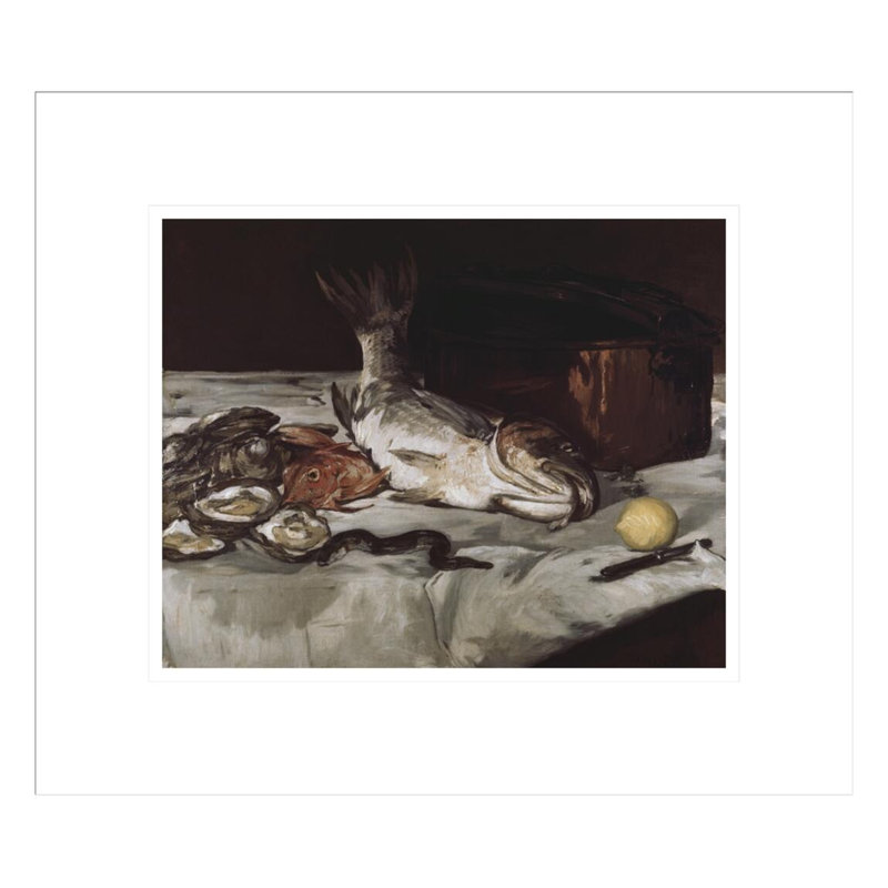 Poisson (nature morte) par Édouard Manet, impression giclée sur cadre, H 13,75 po x l 15,79 po