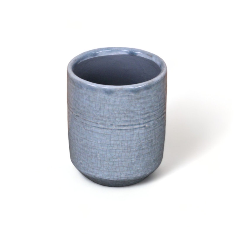 Pot à fleurs en céramique Sia, Gris, H 4,75 po x l 4 po x P 4 po