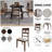 5-Piece Dining Set With Black Round Table And White Upholstered Intricately Designed Back Chairs-403212712