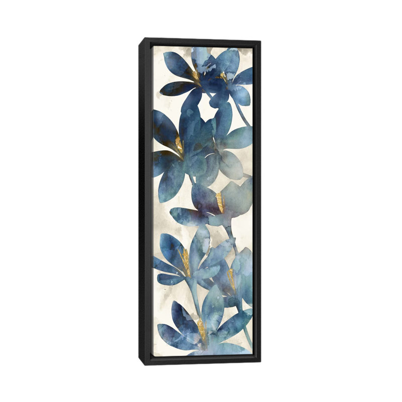 «Indigo Veranda I», impression sur toile tendue, H 60 po x l 20 po x P 1,5 po, Toile avec cadre noir