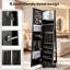Armoire à bijoux pivotante à 360 degrés avec miroir pleine longueur, armoire de rangement pour bijoux verrouillable sur pied, grande capacité de rangement avec miroir de maquillage intérieur et tablettes de rangement à l'arrière