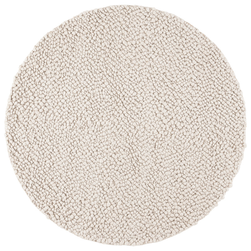 Jewelle Natura Hand Woven Wool/Viscose/Cotton Rug in Ivory, Square 6'