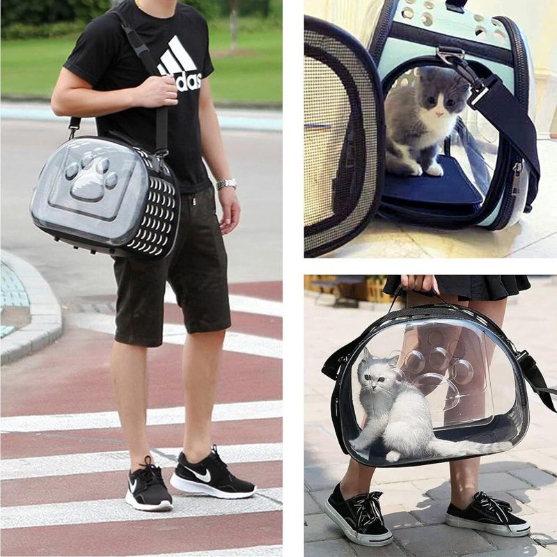 Emballage respirant pliable pour chat, Gris, 11.22" H x 16.54" W x 12.99" D