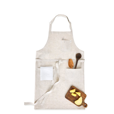 Linen Bib Apron - 100% Pure Linen Apron