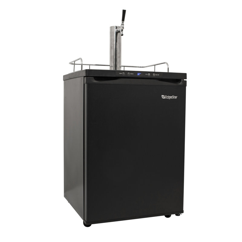 EdgeStar 5.6 Cubic Feet Single Tap Freestanding Kegerator with, Black