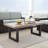 Laderrian Rectangular Wood Metal Outdoor Coffee Table , 48'' in. W 24'' in. D